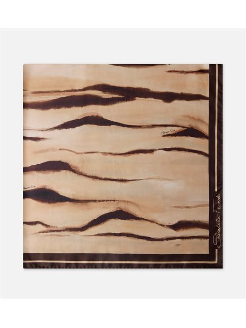 FOULARD SCARF WITH TIGER PRINT ELISABETTA FRANCHI | FO26L62E2470 cammello